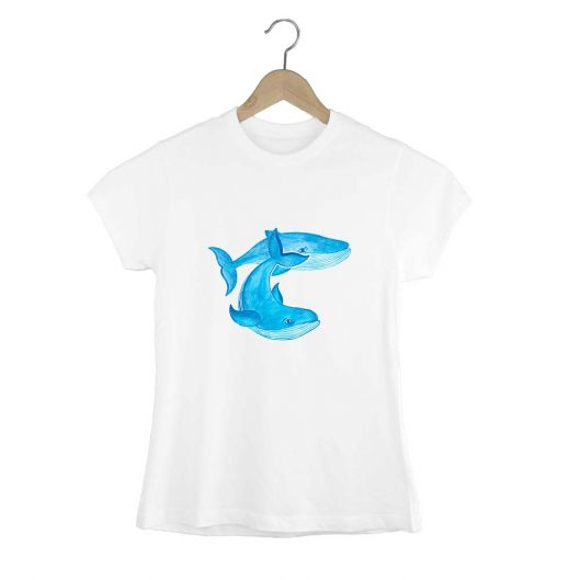 Camiseta de mujer ballenas azules